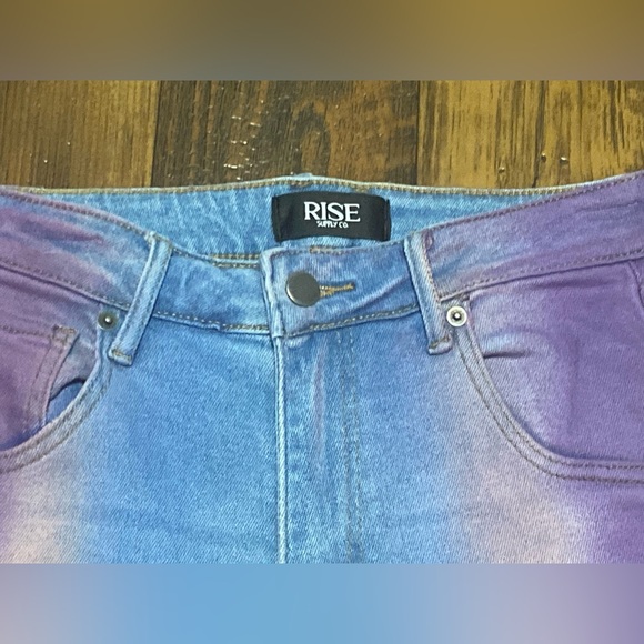 ๐ RISE supply co. Purple Tie dye Jeans Juniors 7 - Picture 3 of 5